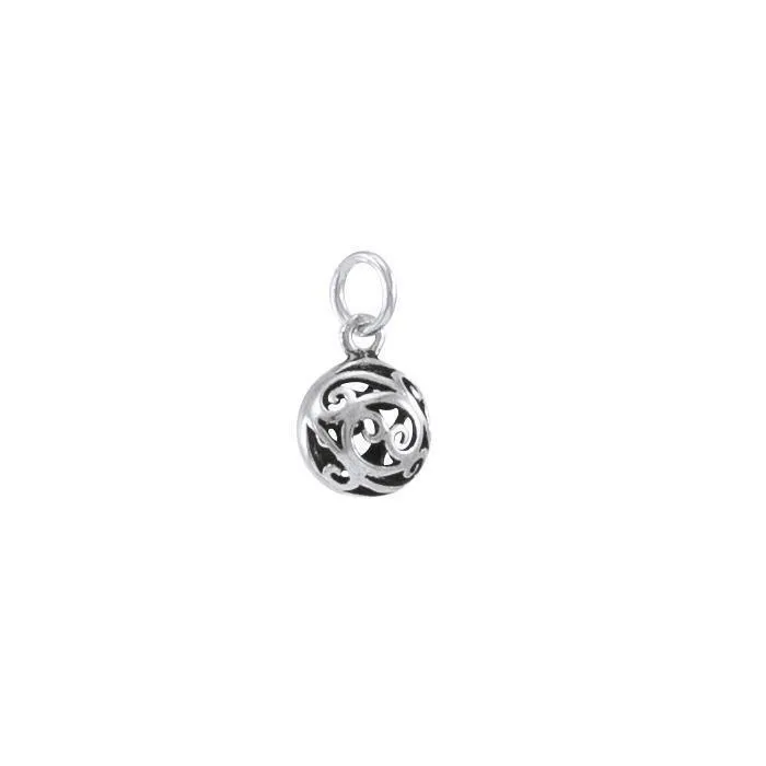 Filigree Ball Silver Charm TC459