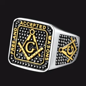 Flash Sale Masonic Freemason Stainless Steel Ring For Men
