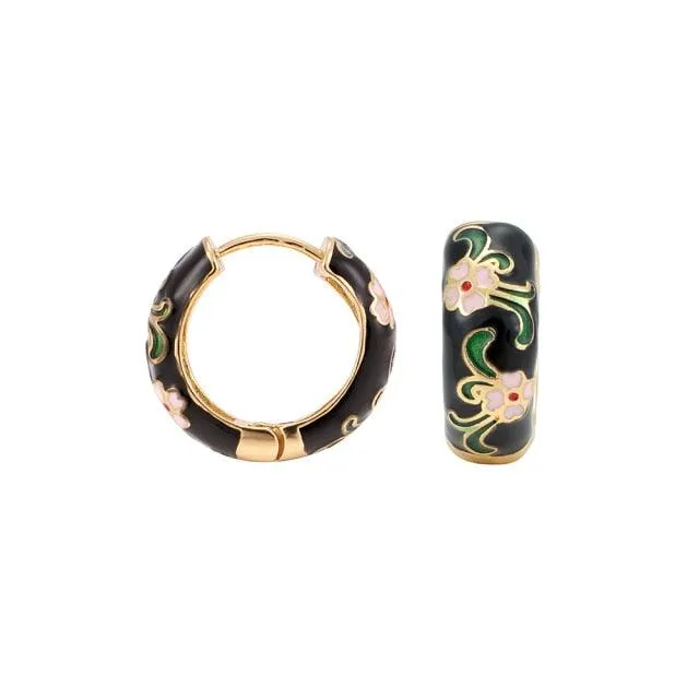 Flower Huggie Hoop Earrings