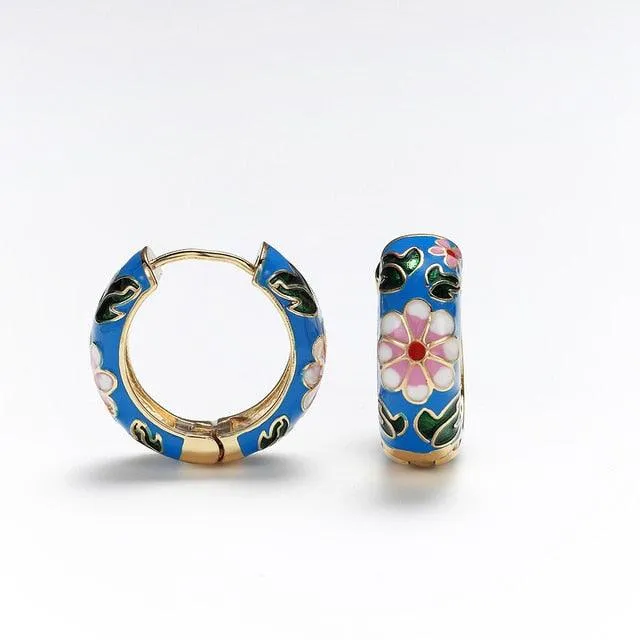 Flower Huggie Hoop Earrings
