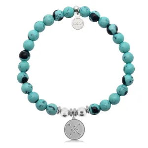 Friendship Arrows Charm with Blue Zebra Jade Charity Bracelet