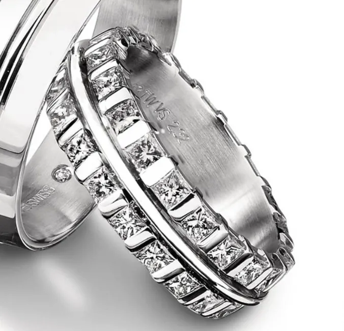 Furrer Jacot Full set TWVS 2.43 ct diamond palladium ring