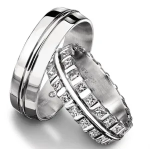 Furrer Jacot Full set TWVS 2.43 ct diamond palladium ring