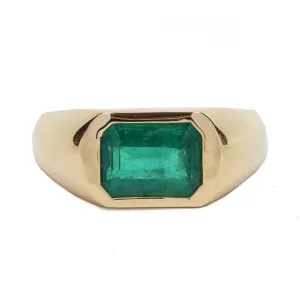 Gold Emerald Signet Ring