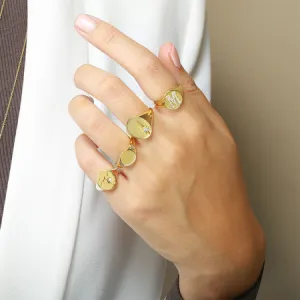 Gold Signet Initial Ring
