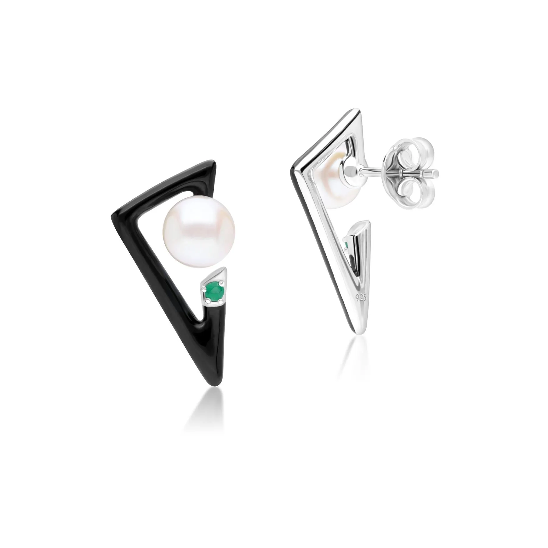 Grand Deco Smaragd & Perle Retre Ohrringe