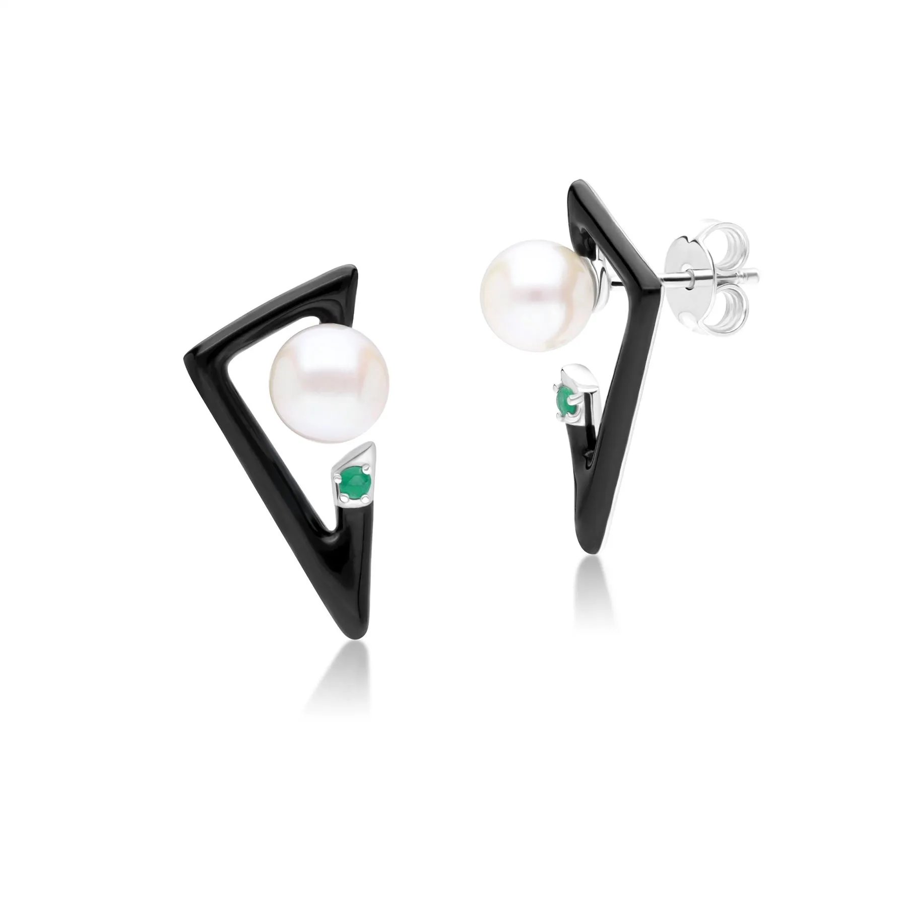 Grand Deco Smaragd & Perle Retre Ohrringe