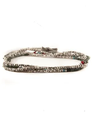Green Jade Antique Oxidized Bead Bracelet/Necklace