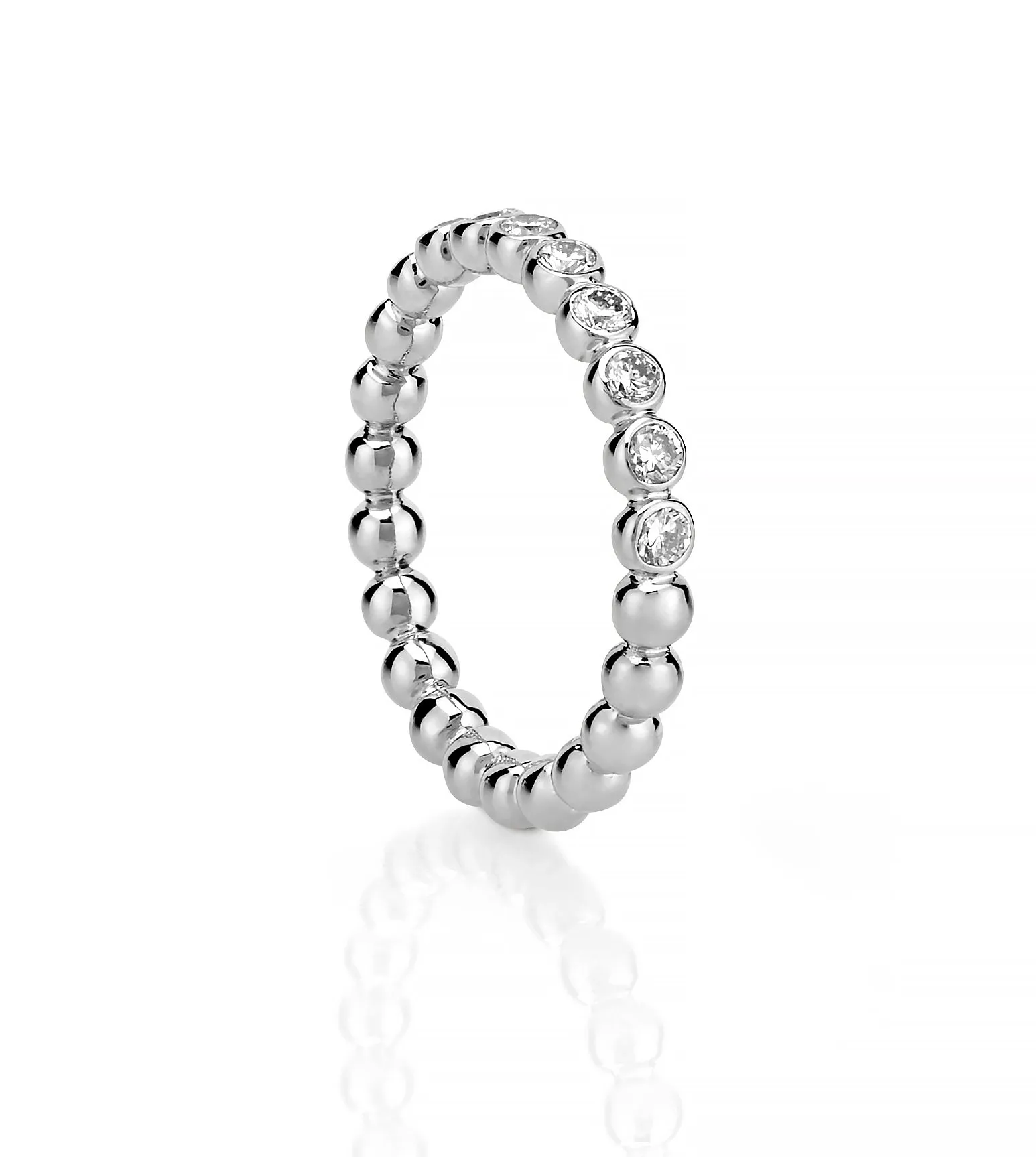 Halfway 14K Diamond Ball Ring