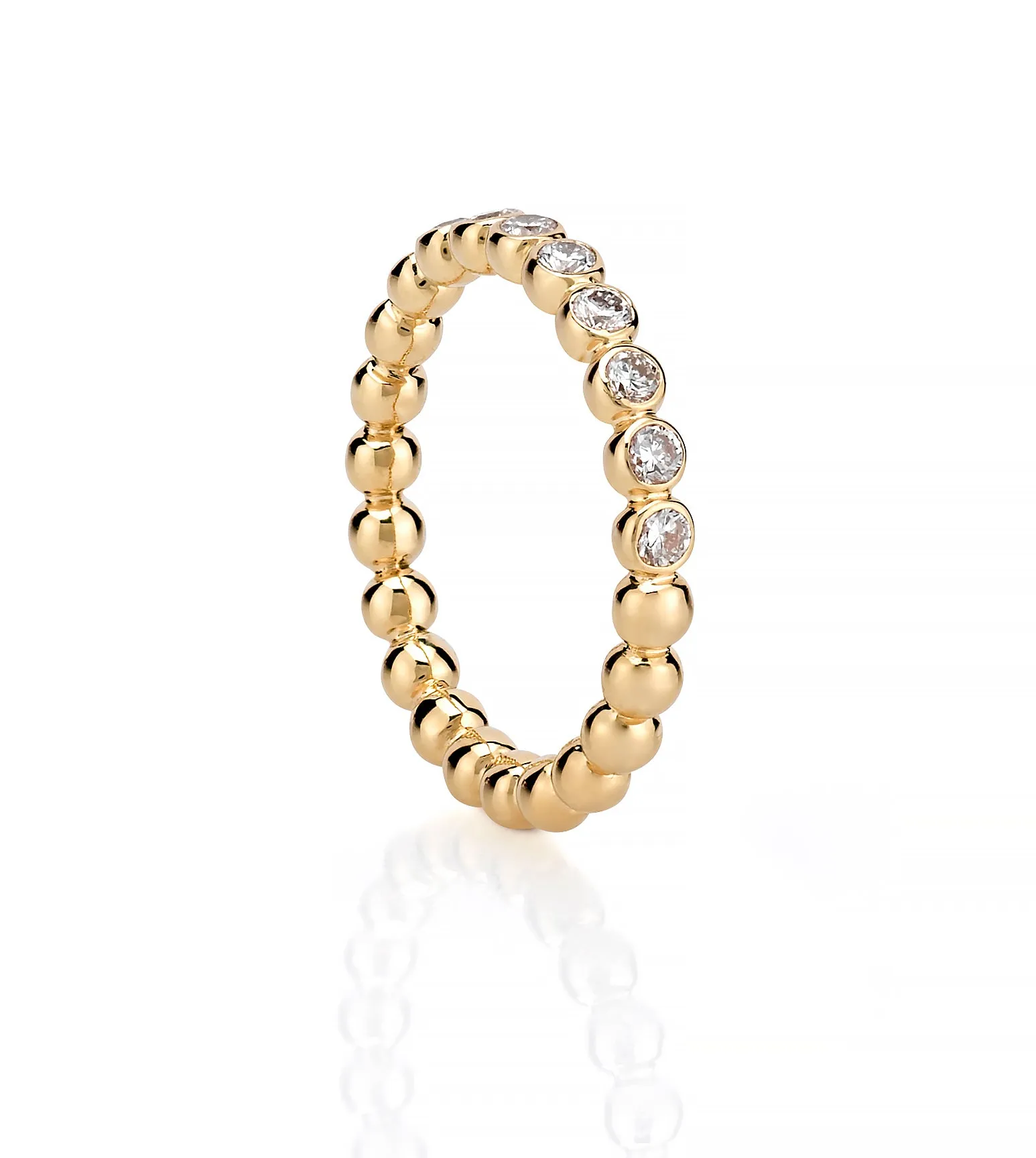 Halfway 14K Diamond Ball Ring