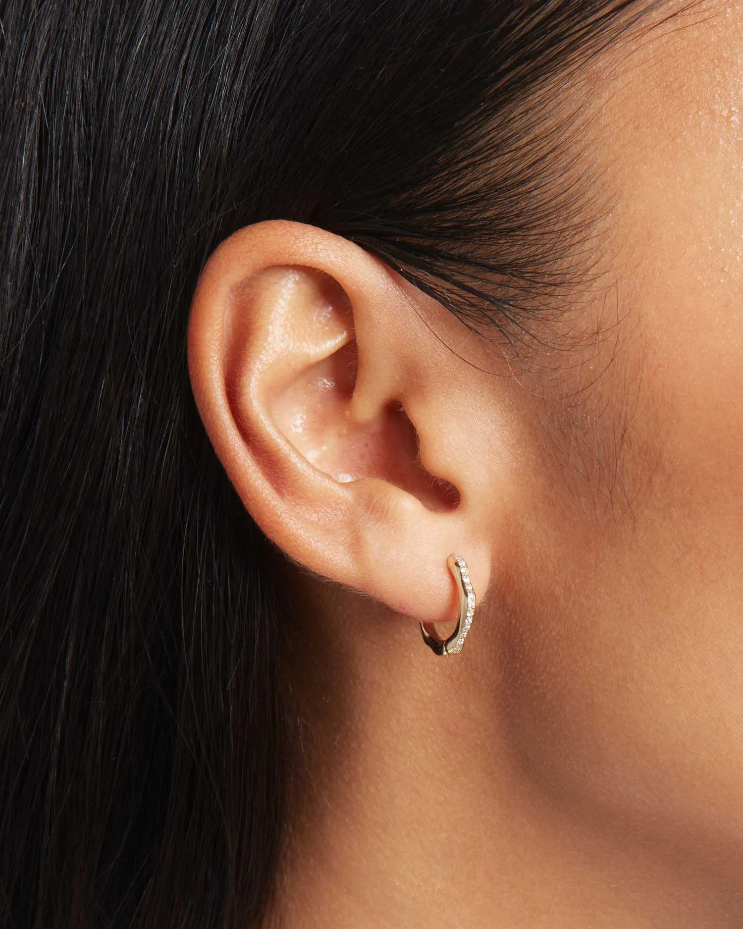 Helios Pavé Huggie Hoop Earrings