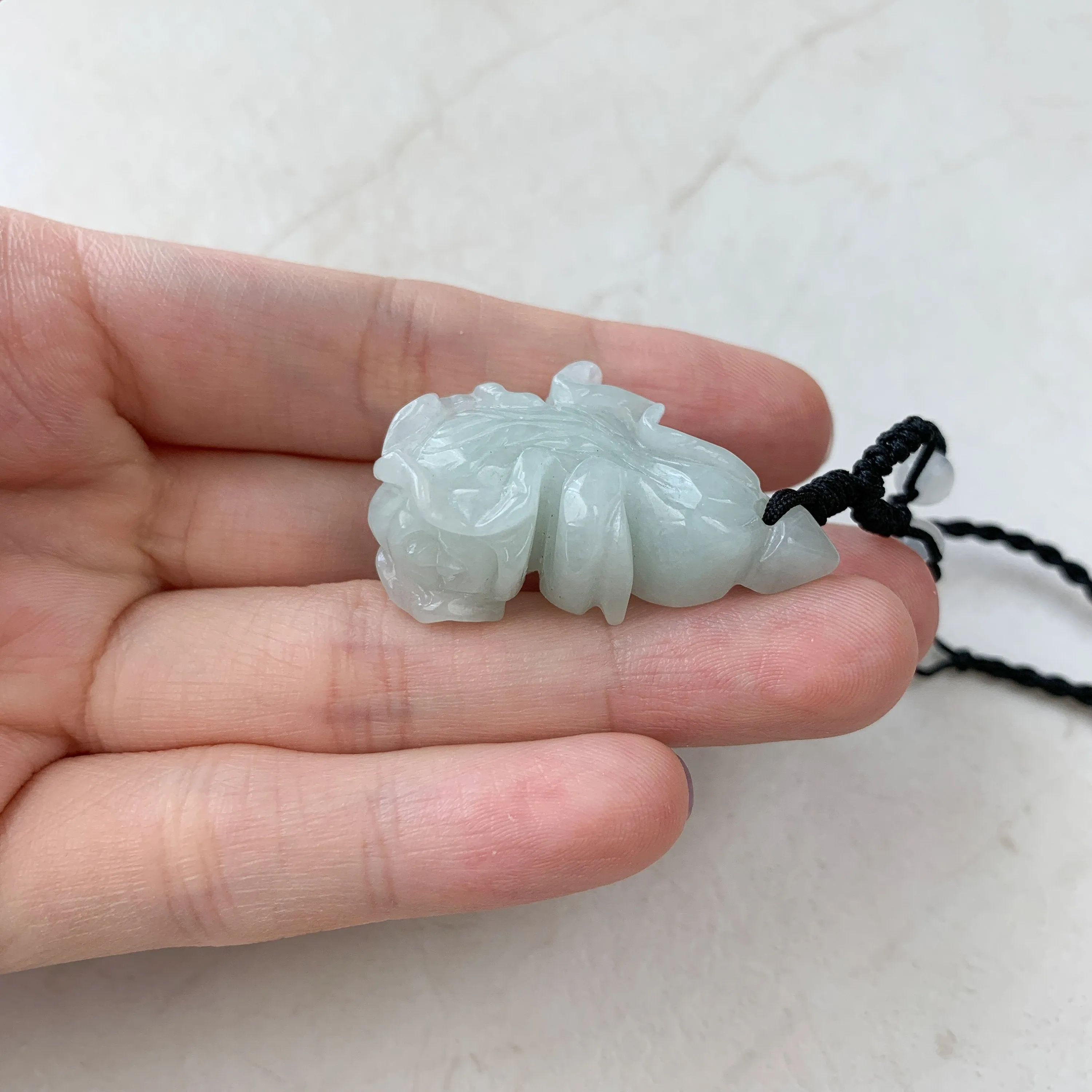 Jadeite Jade Cabbage Wealth and Prosperity Necklace, YW-0110-1646516034