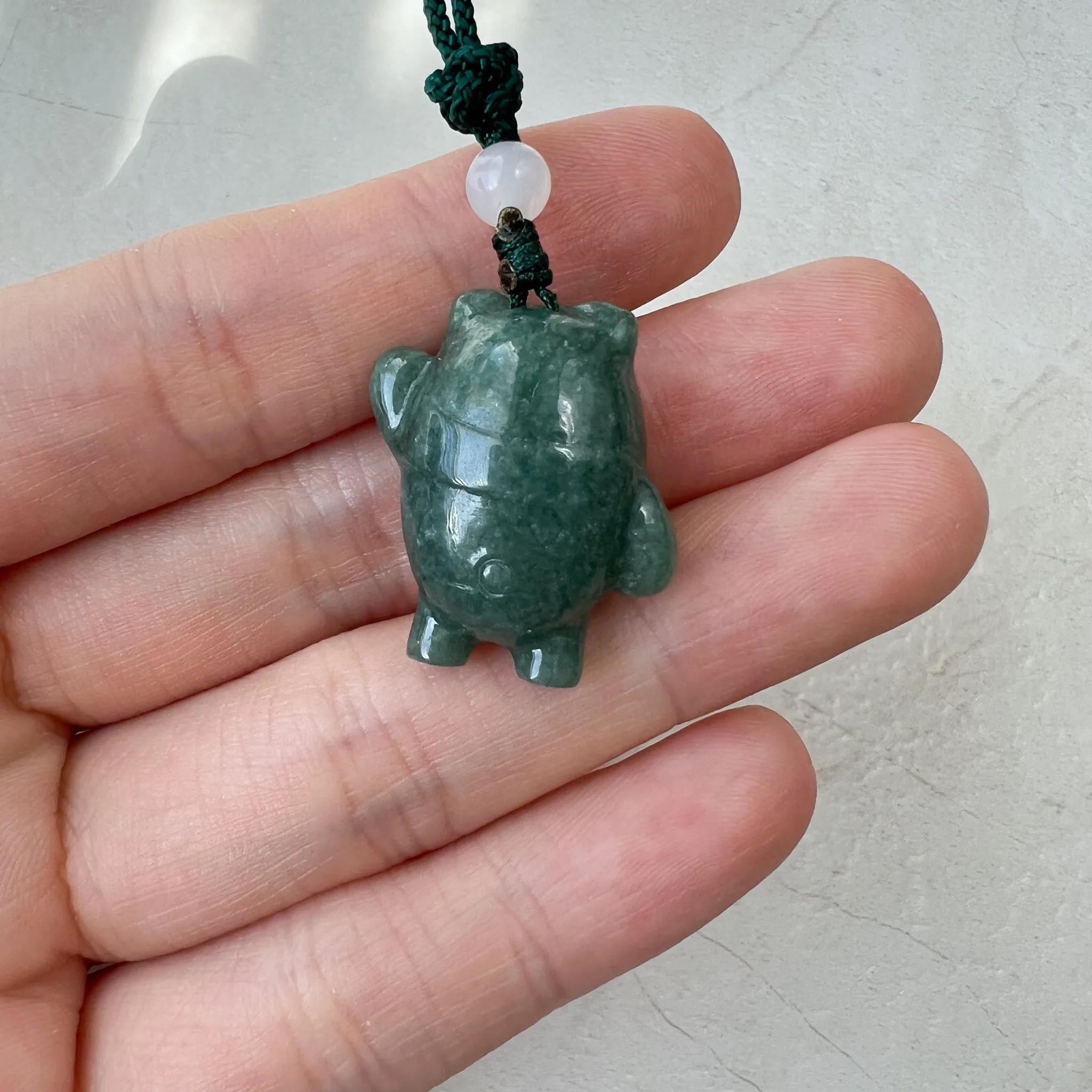 Jadeite Jade Cartoon Panda, Green Jade, Hand Carved Pendant Necklace, SHWQ-0322-1650214607