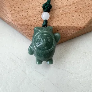 Jadeite Jade Cartoon Panda, Green Jade, Hand Carved Pendant Necklace, SHWQ-0322-1650214607
