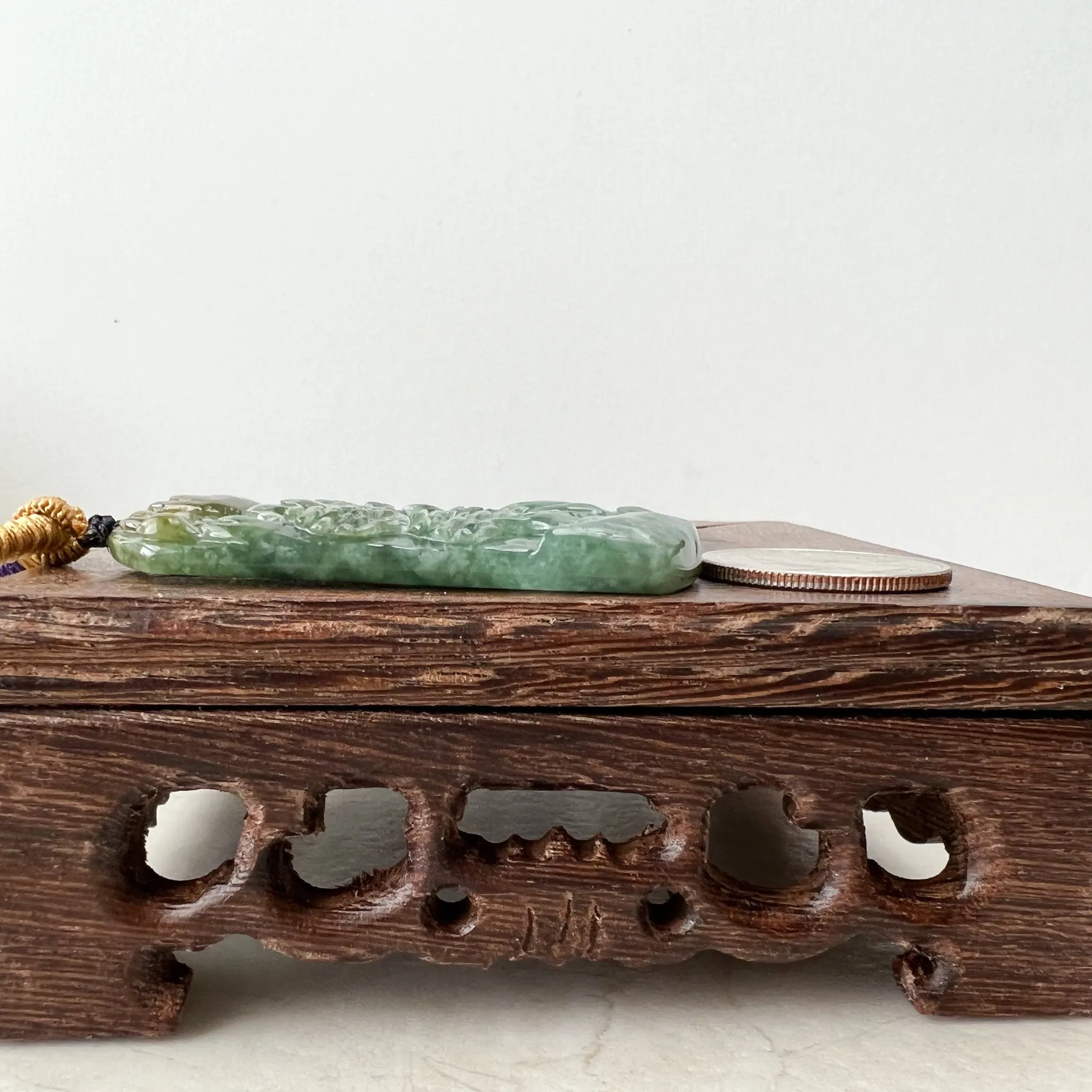 Jadeite Jade Landscape Mountain Forest River Tree, Scenery Hand Carved Pendant Necklace, YJ-1221-0177915