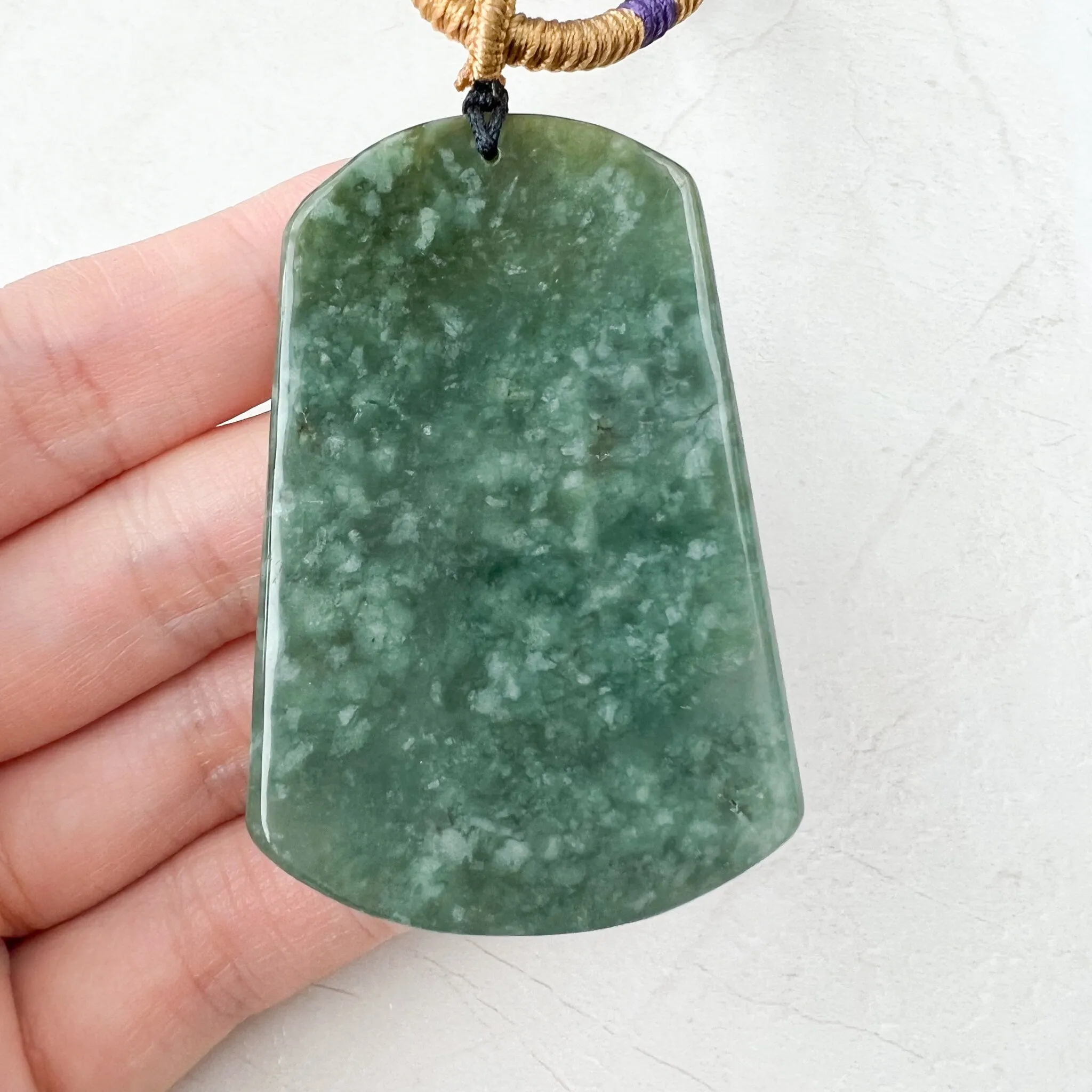 Jadeite Jade Landscape Mountain Forest River Tree, Scenery Hand Carved Pendant Necklace, YJ-1221-0177915