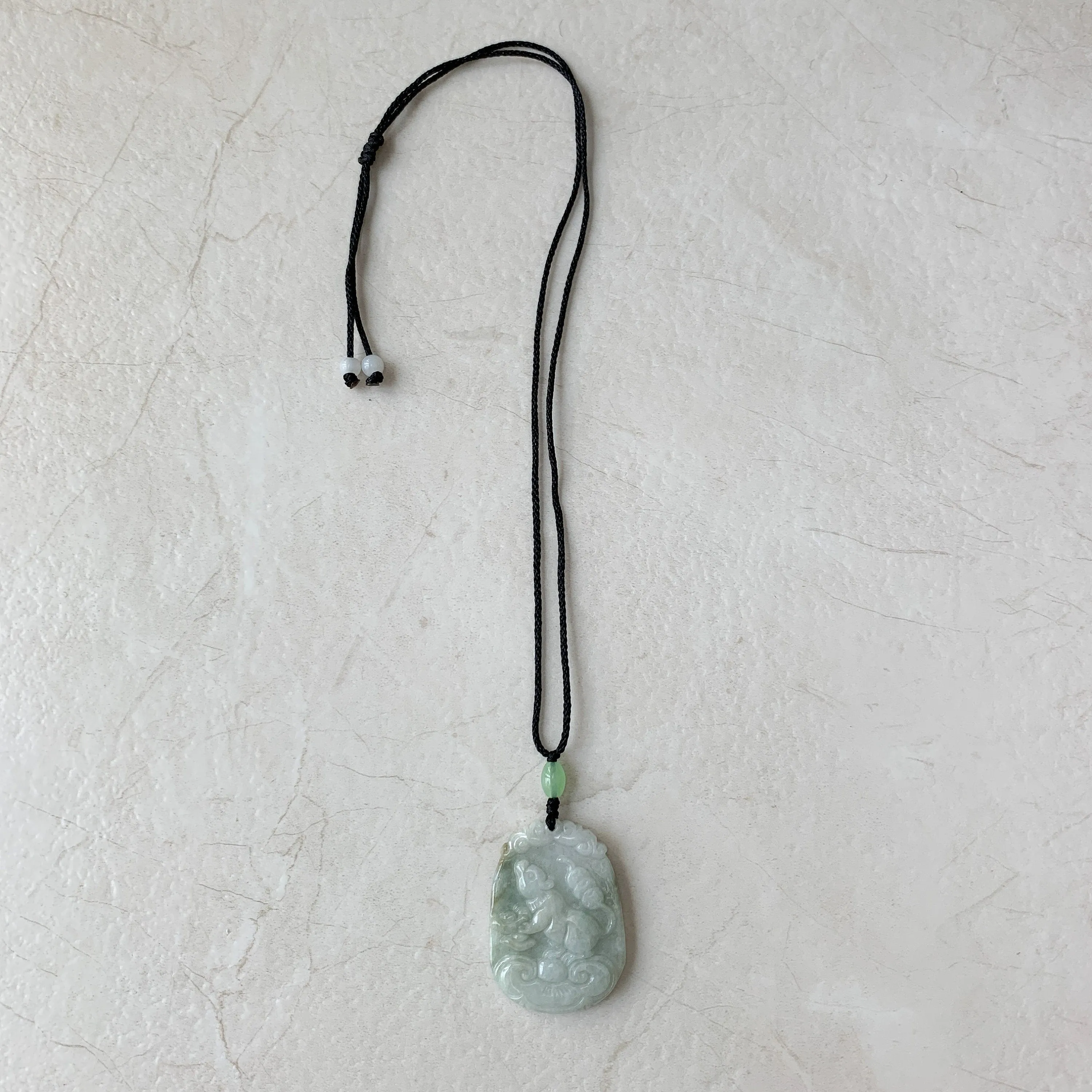 Jadeite Jade Rat Mouse Chinese Zodiac Carved Pendant Necklace, YW-0321-1646804616
