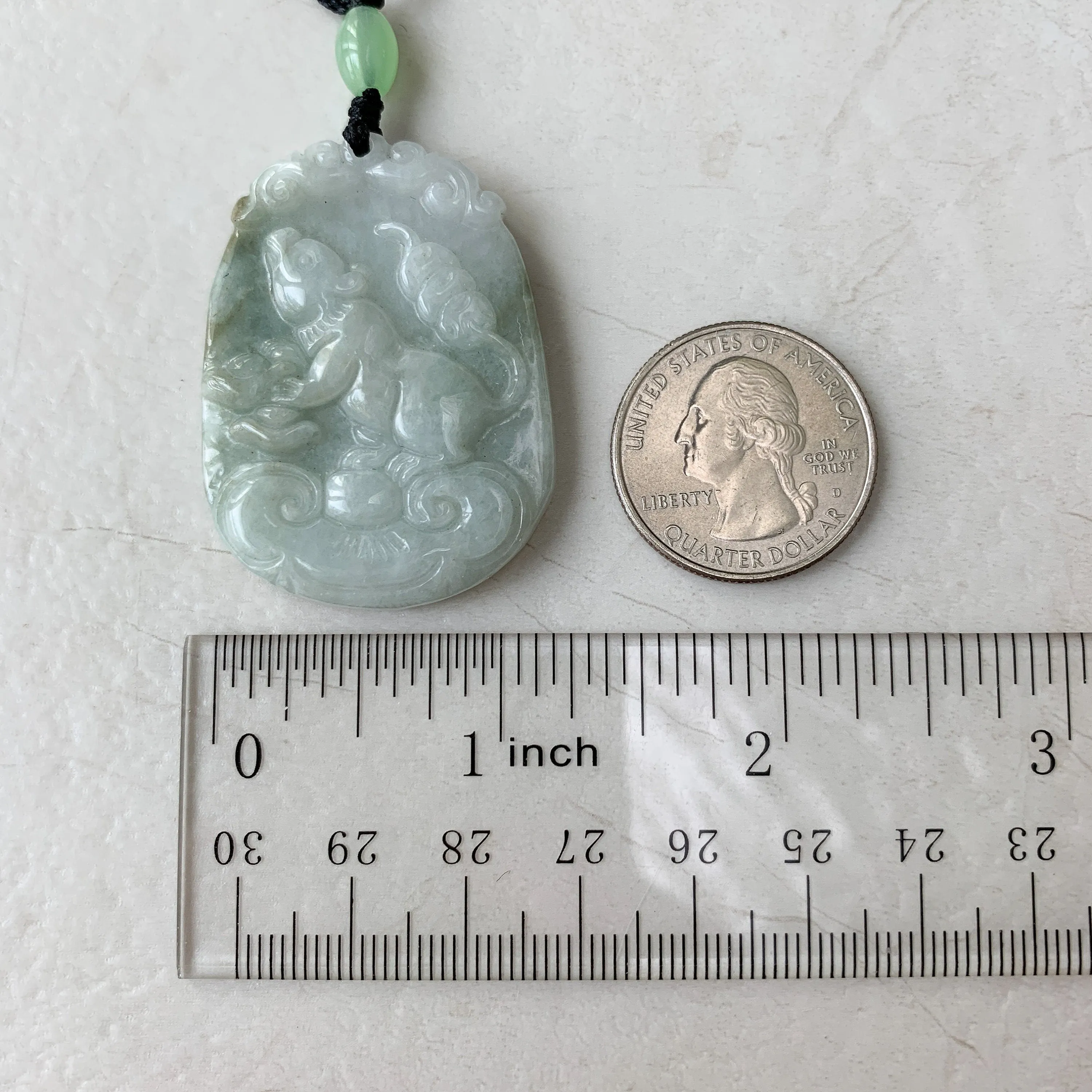 Jadeite Jade Rat Mouse Chinese Zodiac Carved Pendant Necklace, YW-0321-1646804616