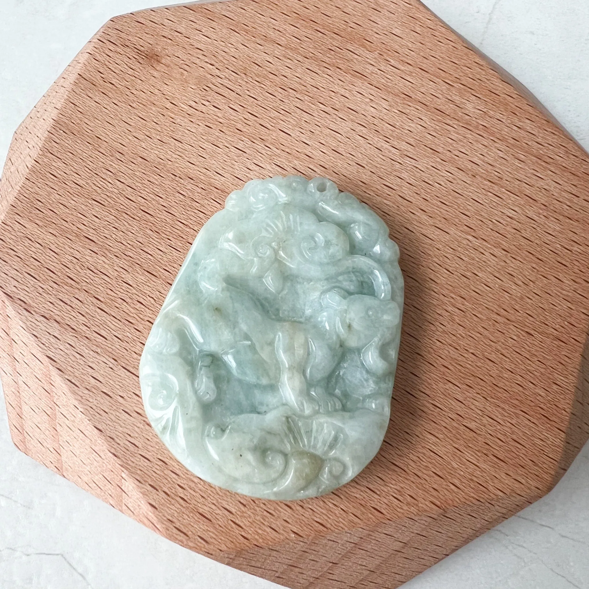 Jadeite Jade Rat Mouse Chinese Zodiac Carved Pendant Necklace, YW-0321-1647728114