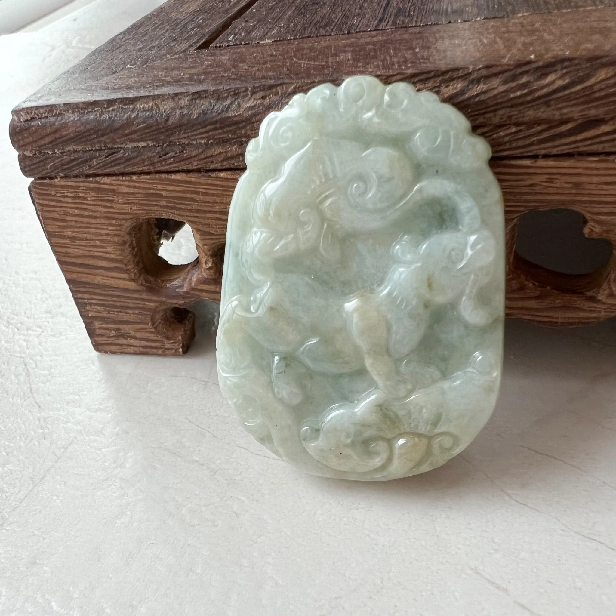 Jadeite Jade Rat Mouse Chinese Zodiac Carved Pendant Necklace, YW-0321-1647728114