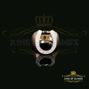 King Of Bling's 925 Sterling Yellow Silver Cubic Zirconia 0.26ct Horsehoe Womens Ring Size 7