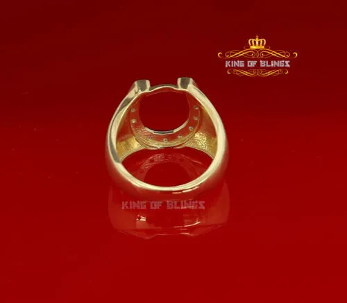 King Of Bling's 925 Sterling Yellow Silver Cubic Zirconia 0.26ct Horsehoe Womens Ring Size 7