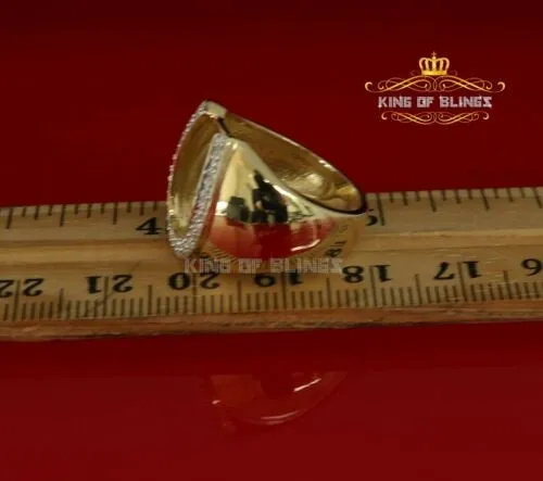King Of Bling's 925 Sterling Yellow Silver Cubic Zirconia 0.26ct Horsehoe Womens Ring Size 7