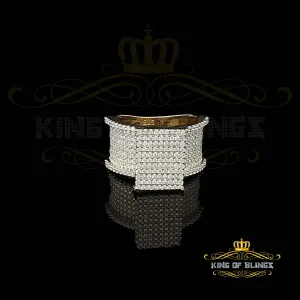 King Of Bling's 925 Sterling Yellow Silver Rectangle Cubic Zirconia 3.45ct Womens Ring Size 7