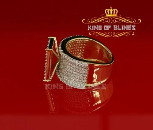 King Of Bling's 925 Sterling Yellow Silver Rectangle Cubic Zirconia 3.45ct Womens Ring Size 7