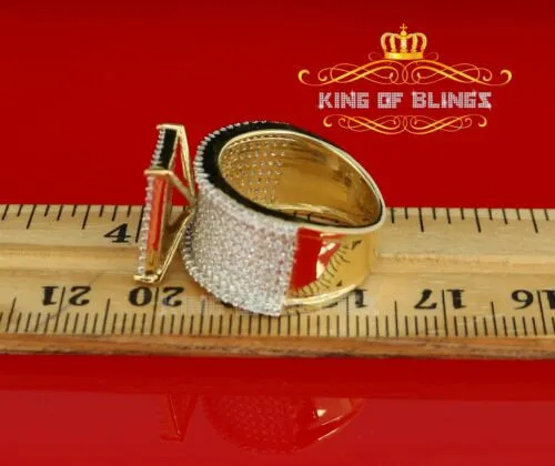King Of Bling's 925 Sterling Yellow Silver Rectangle Cubic Zirconia 3.45ct Womens Ring Size 7