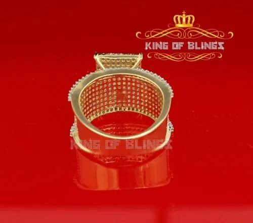 King Of Bling's 925 Sterling Yellow Silver Rectangle Cubic Zirconia 3.45ct Womens Ring Size 7