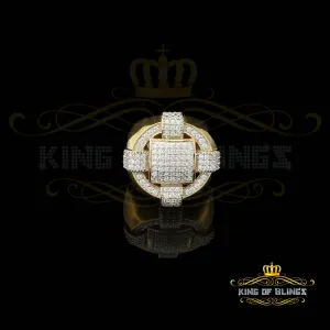 King Of Bling's 925 Sterling Yellow Silver Square 3.80ct Cubic Zirconia Womens Ring Size 10