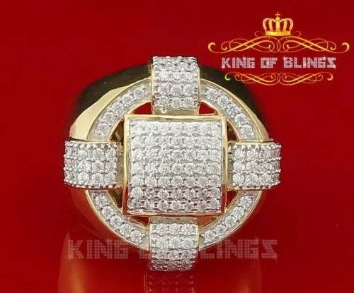 King Of Bling's 925 Sterling Yellow Silver Square 3.80ct Cubic Zirconia Womens Ring Size 10