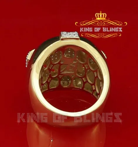 King Of Bling's 925 Sterling Yellow Silver Square 3.80ct Cubic Zirconia Womens Ring Size 10