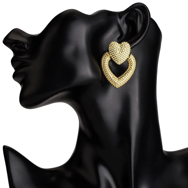 Large Designer Acrylic Heart Earrings