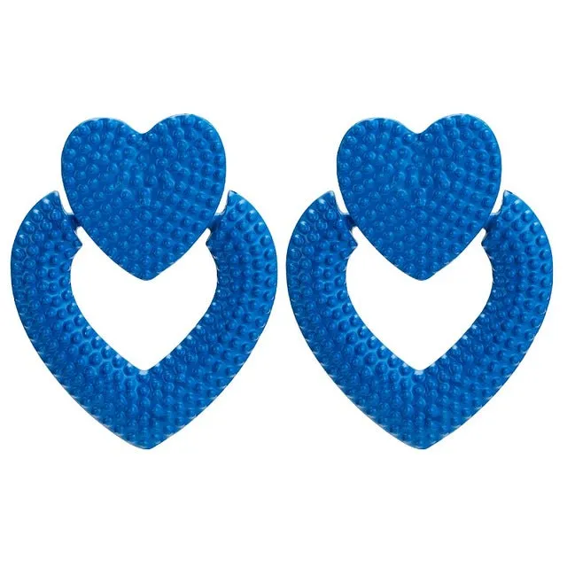 Large Designer Acrylic Heart Earrings