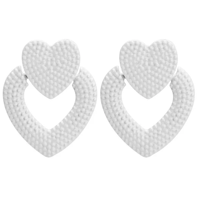 Large Designer Acrylic Heart Earrings