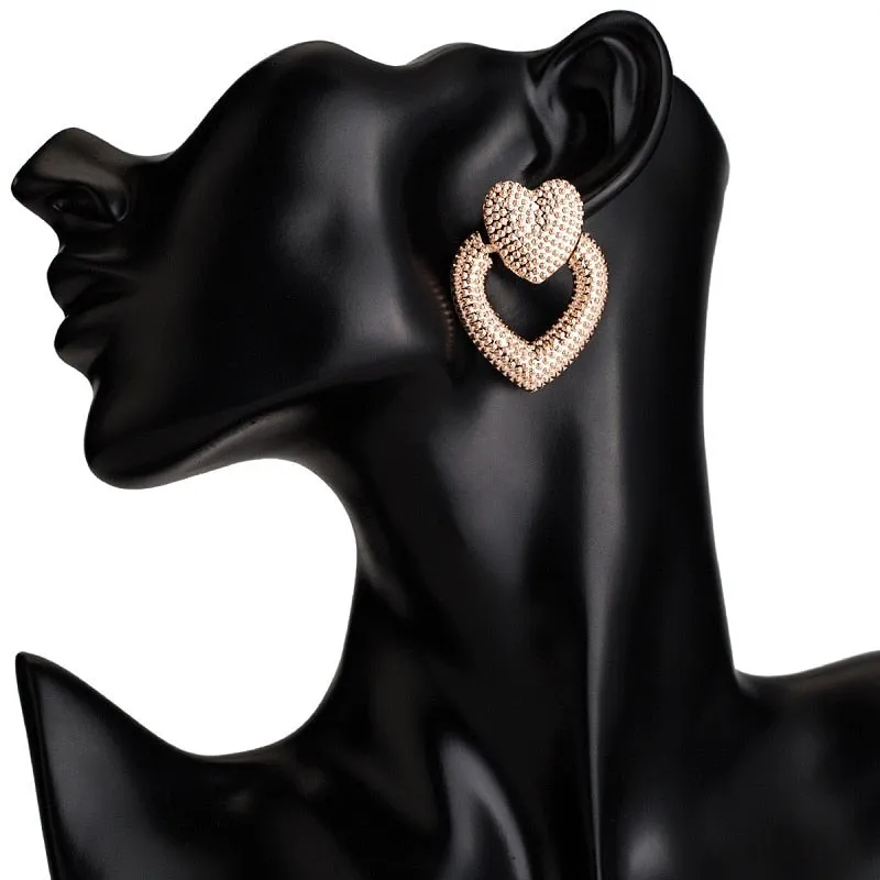 Large Designer Acrylic Heart Earrings