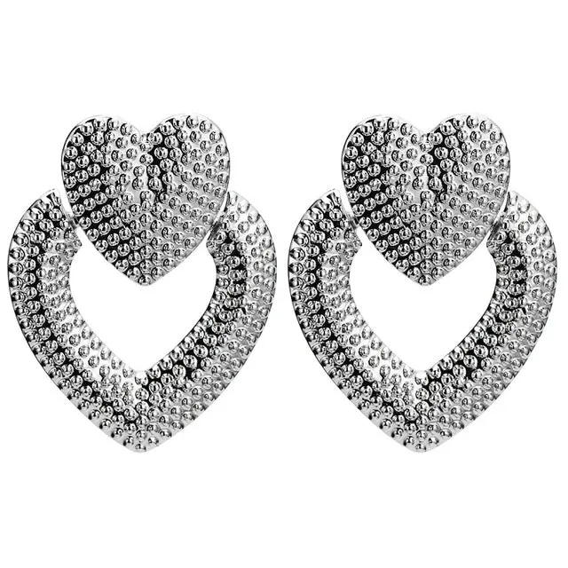 Large Designer Acrylic Heart Earrings