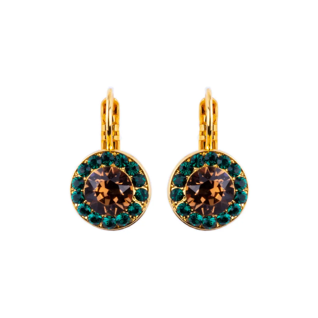 Large Halo Leverback Earrings in "Deep Forest" *Custom*
