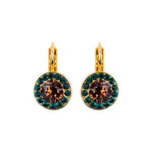 Large Halo Leverback Earrings in "Deep Forest" *Custom*