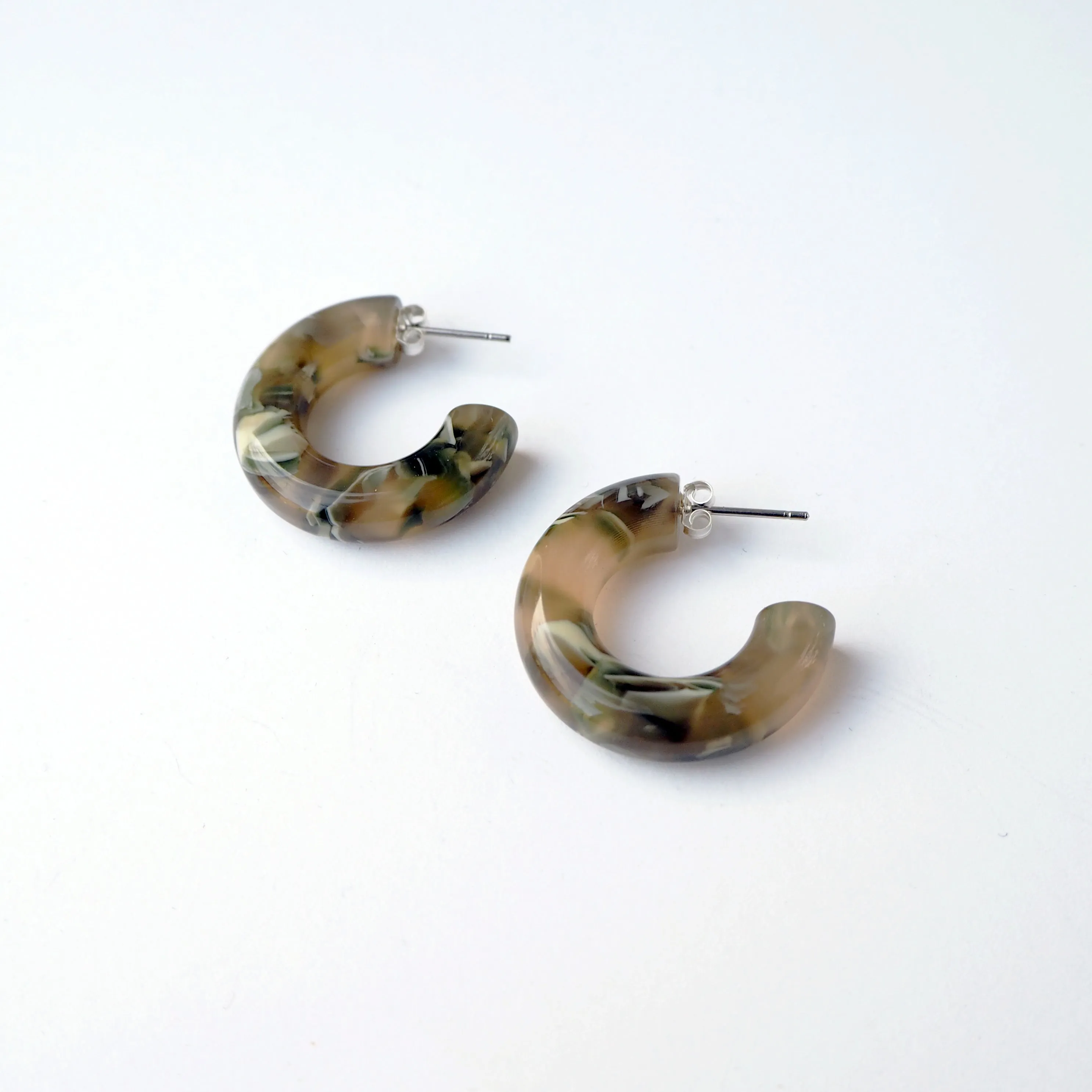 Laurel Round Hoop Earrings - Camouflage