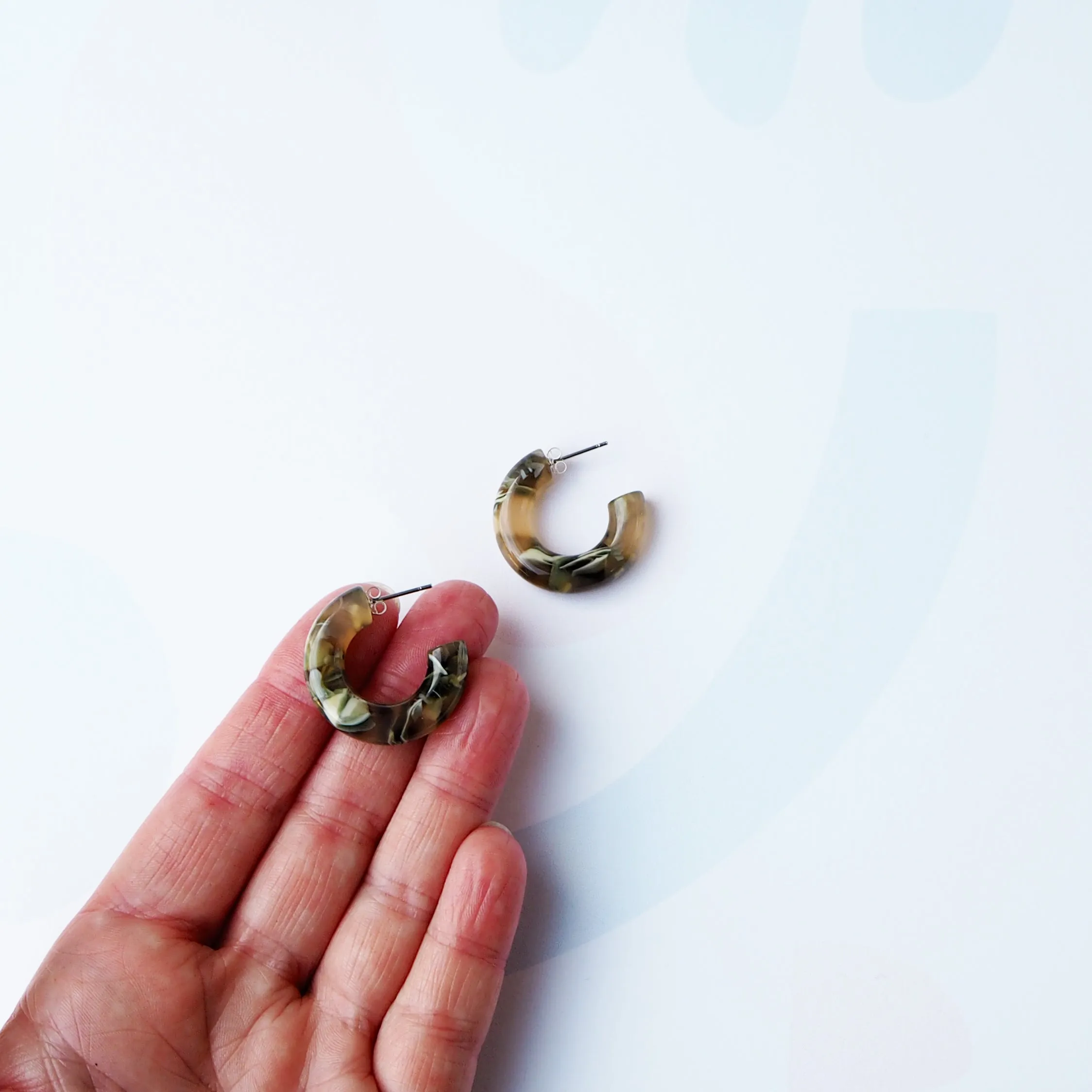 Laurel Round Hoop Earrings - Camouflage