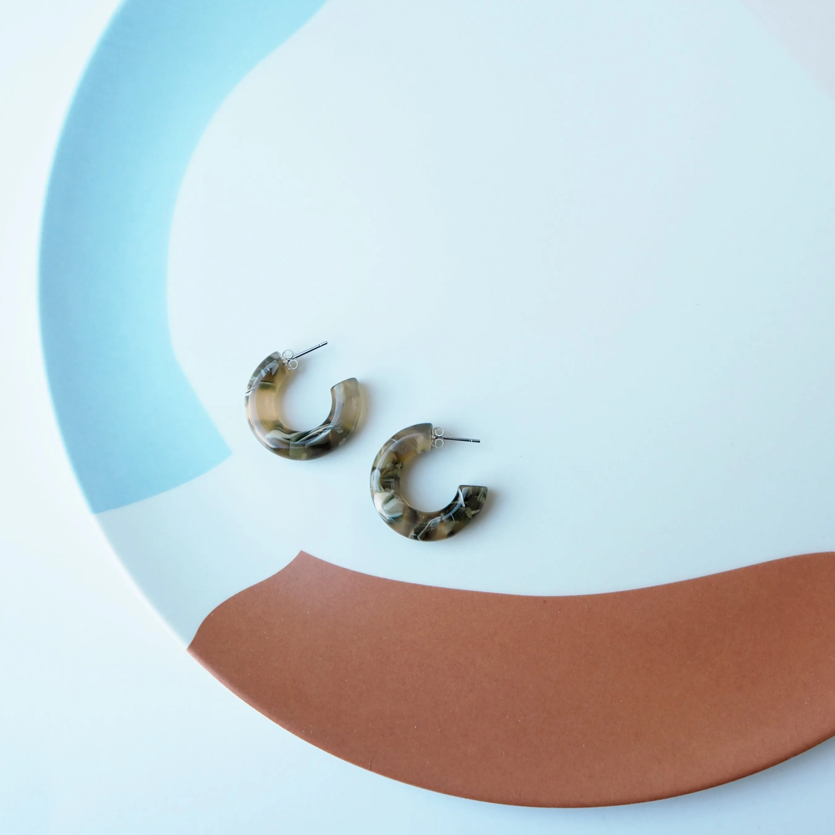 Laurel Round Hoop Earrings - Camouflage