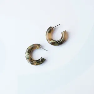 Laurel Round Hoop Earrings - Camouflage