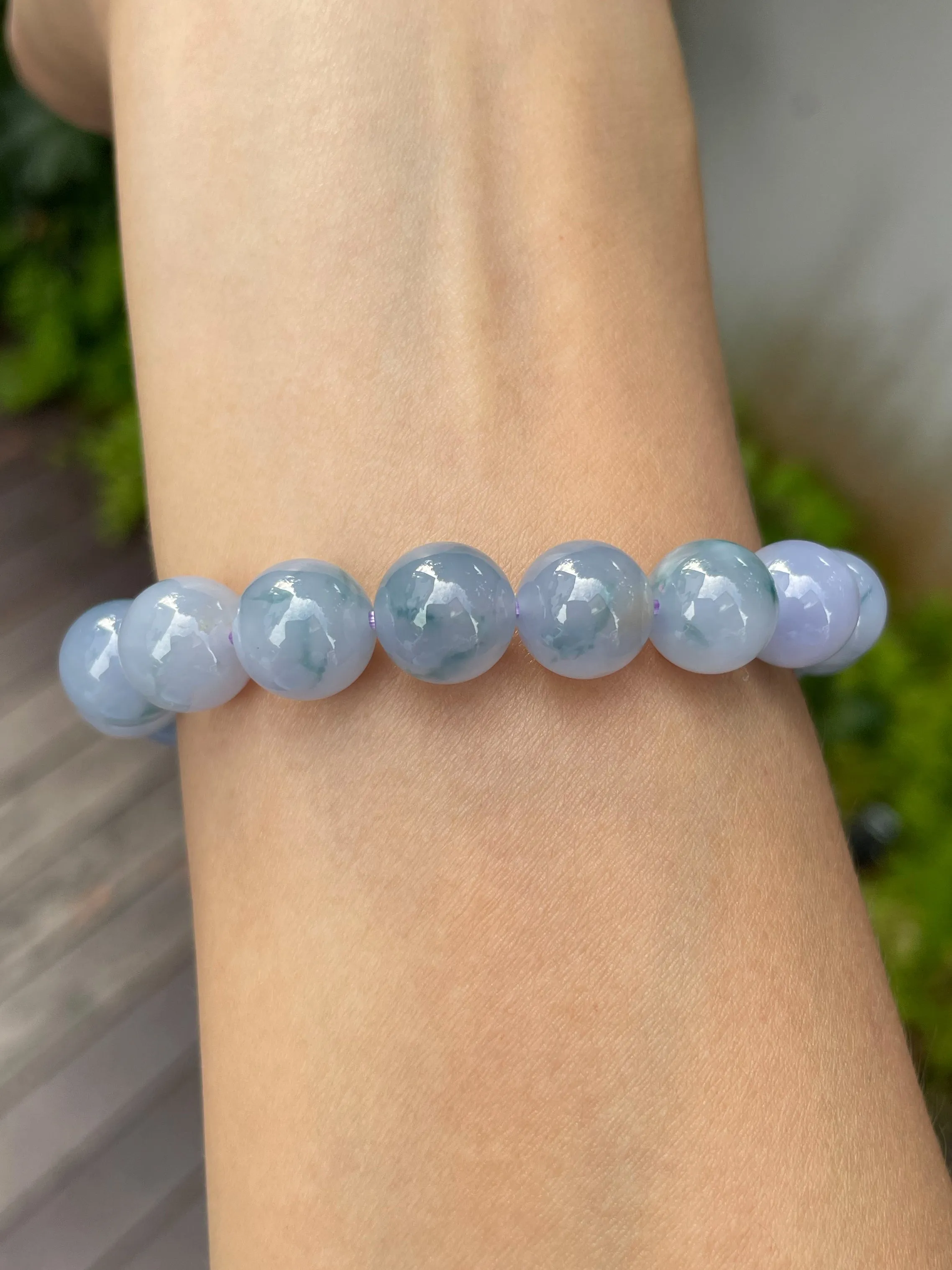 Lavender Jade Bracelet - Round Beads (NJBA046)