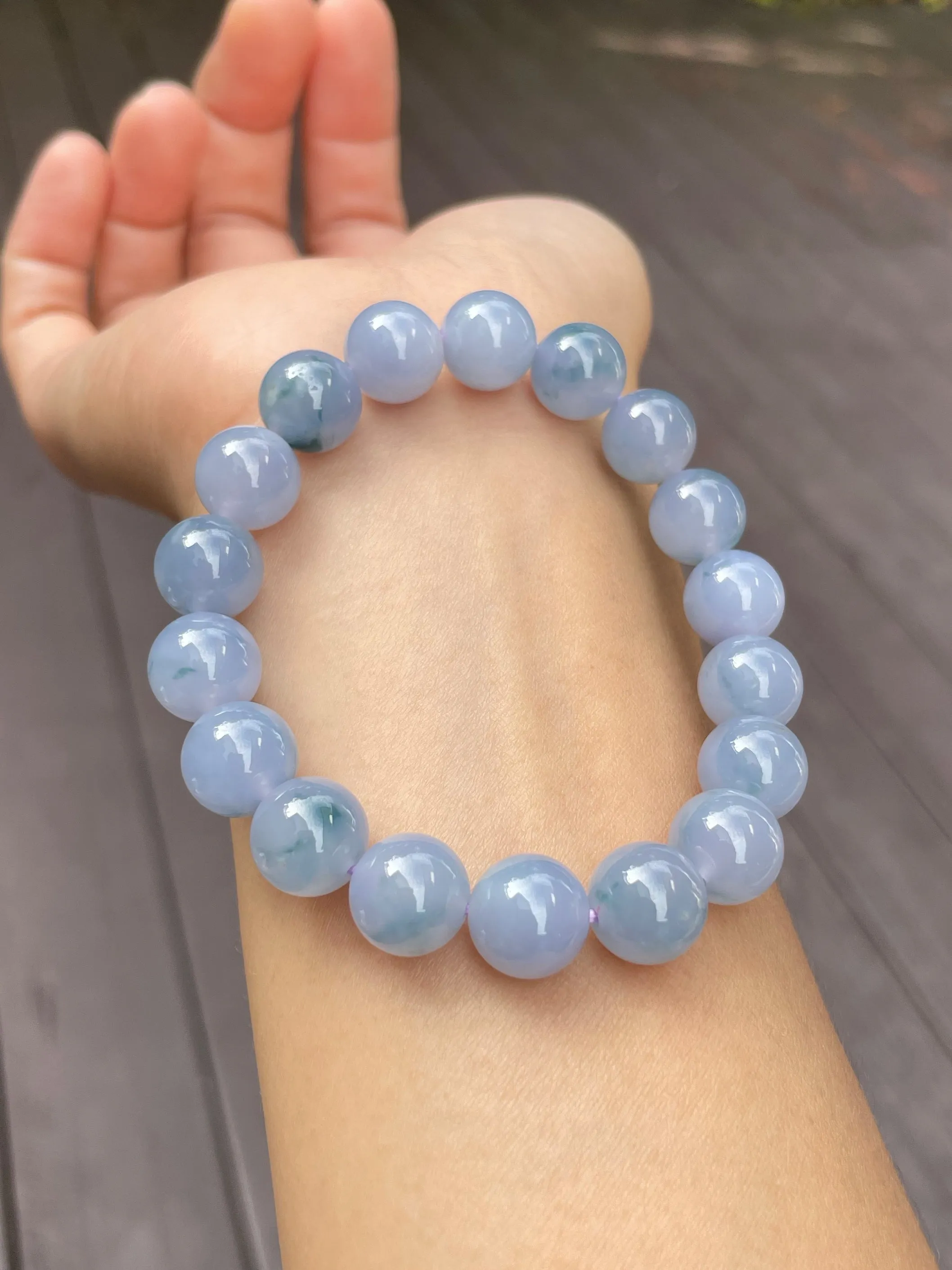 Lavender Jade Bracelet - Round Beads (NJBA046)