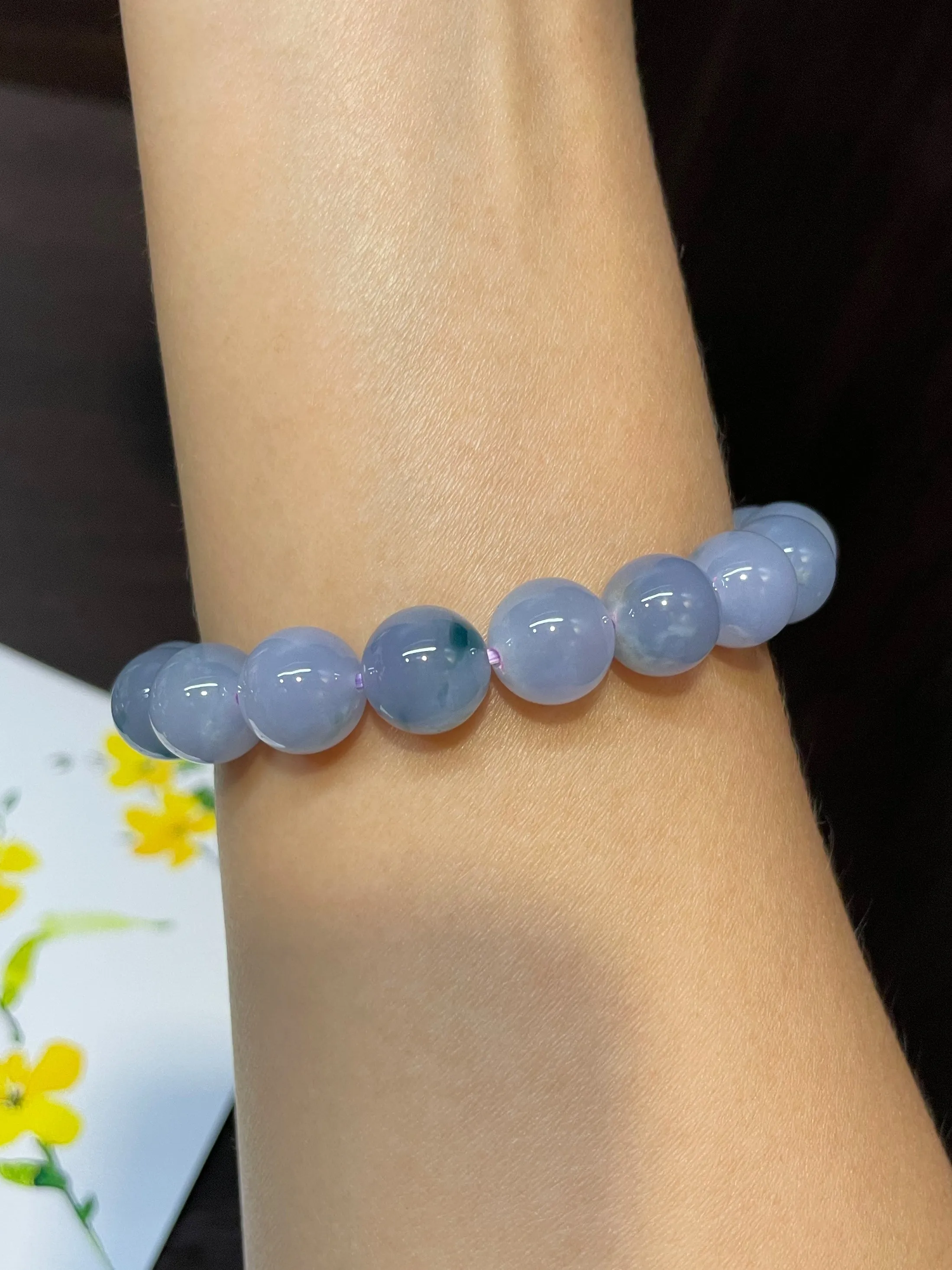 Lavender Jade Bracelet - Round Beads (NJBA046)