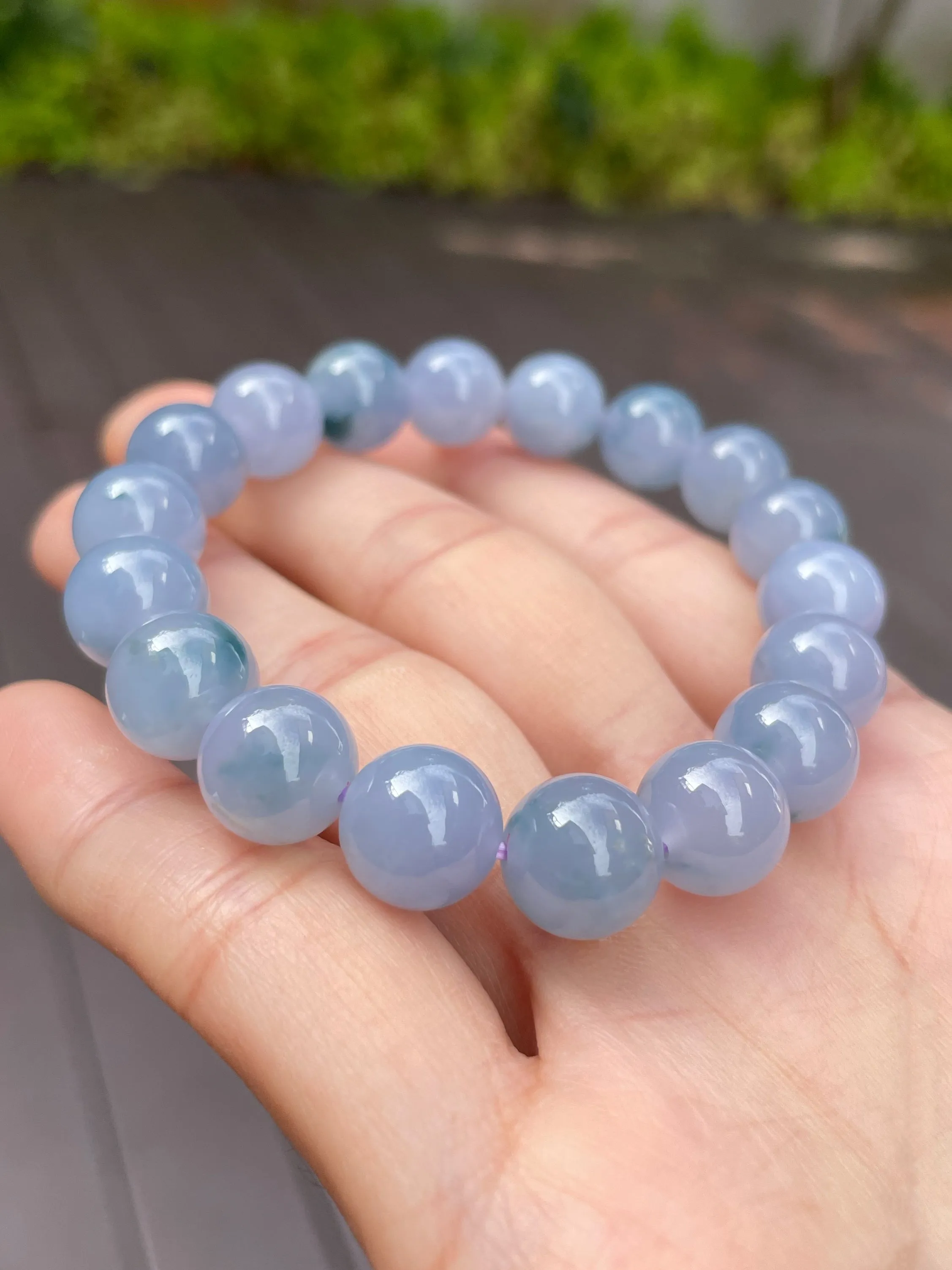 Lavender Jade Bracelet - Round Beads (NJBA046)