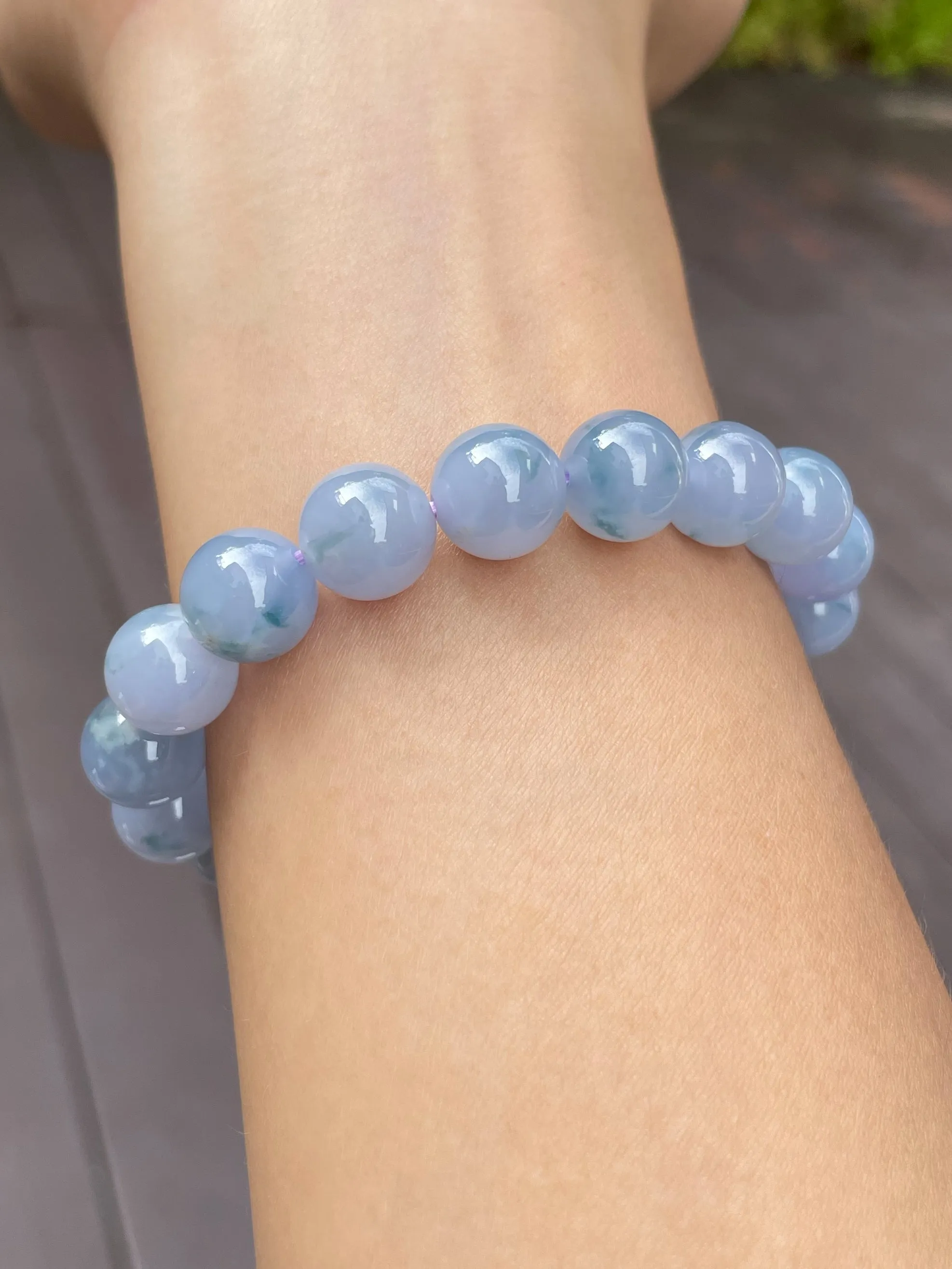 Lavender Jade Bracelet - Round Beads (NJBA046)